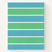 Blue und Green Stripes Notebook Notizblock (Rückseite)