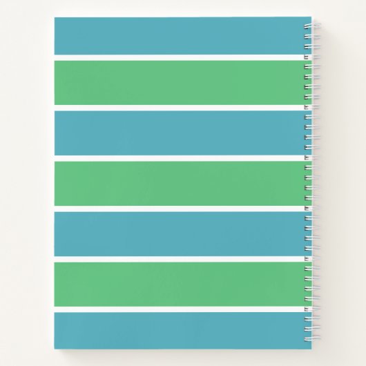 Blue und Green Stripes Notebook Notizblock (Rückseite)