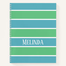 Blue und Green Stripes Notebook Notizblock