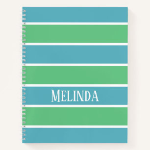 Blue und Green Stripes Notebook Notizblock