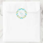 Blue und Green Zickzack Fevor Sticker (Tasche)