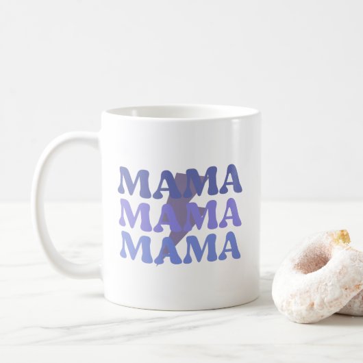 Blue und Lila Mama Mama Mama Mama Coffee Tasse (Mit Donut)