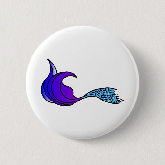 Blue und Lila Mermaid-Schwanz Button (Vorderseite)