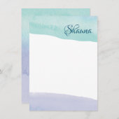 Blue und Lila Wash Note Card Mitteilungskarte (Vorne/Hinten)