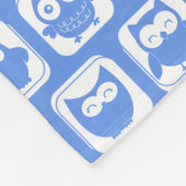 Blue und Lilac Owl Custom Monogram Personalisiert Fleecedecke (Ecke)