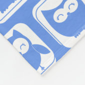 Blue und Lilac Owl Custom Monogram Personalisiert Fleecedecke (Ecke)