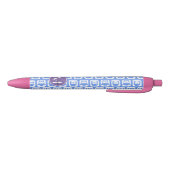 Blue und Lilac Owl Custom Monogram Personalisiert Kugelschreiber (Unterseite)