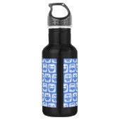 Blue und Lilac Owl Custom Monogram Personalisiert Trinkflasche (Rückseite)