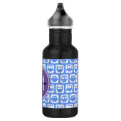 Blue und Lilac Owl Custom Monogram Personalisiert Trinkflasche (Rechts)