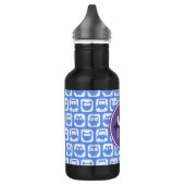 Blue und Lilac Owl Custom Monogram Personalisiert Trinkflasche (Links)