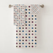 Blue und Magenta Dots Badhandtuch Set (Insitu)