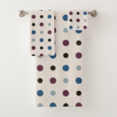 Blue und Magenta Dots Badhandtuch Set (Insitu)