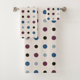 Blue und Magenta Dots Badhandtuch Set