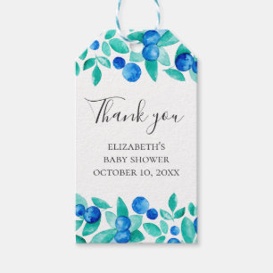 Blue und Minze Heidelbeeren Babydusche Danke Geschenkanhänger