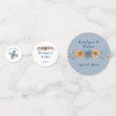 Blue und Orange Blume Hochzeitstisch Confetti Konfetti (Vorderseiten)