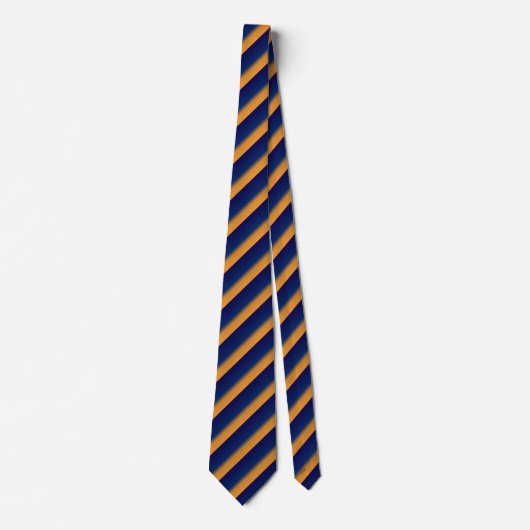 Blue und Orange Stripe Mens' Necktie Krawatte (Vorderseite)