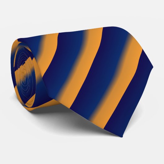Blue und Orange Stripe Mens' Necktie Krawatte (Gerollt)