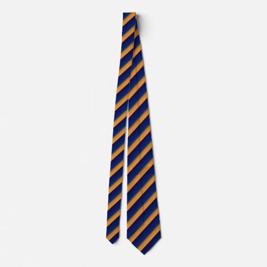 Blue und Orange Stripe Mens' Necktie Krawatte (Rückseite)