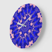 Blue und Pink Core Große Wanduhr (Winkel)