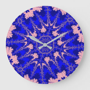Blue und Pink Core Große Wanduhr