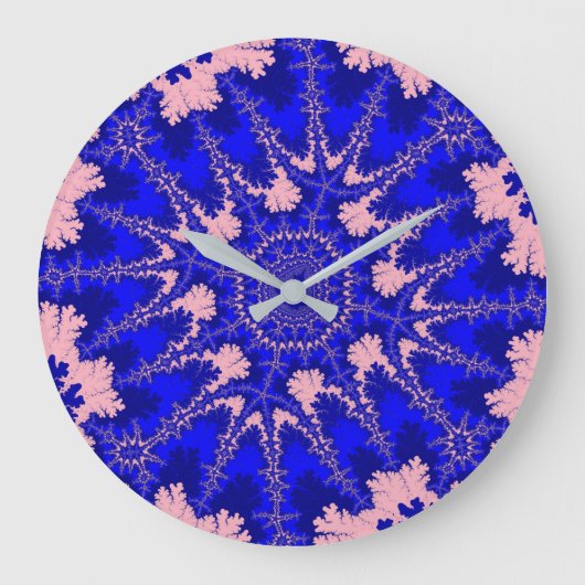 Blue und Pink Core Große Wanduhr (Vorderseite)