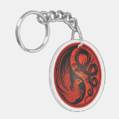 Blue und Red Dragon mit Phoenix Schlüsselanhänger (Vorderseite links)