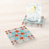 Blue und Red Star Print Glasuntersetzer (Schrägansicht)