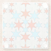Blue und Red Star Print Glasuntersetzer (Rückseite)