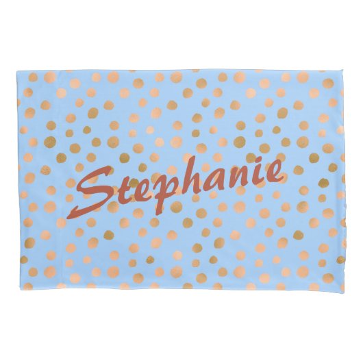 Blue und Rose Gold Charm Kissenbezug (Vorderseite)