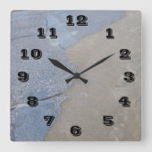 Blue und Seagull Grau Wall Clock Quadratische Wanduhr (Vorderseite)
