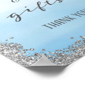 Blue und Silver Cards und Geschenke Hochzeitspass Poster (Ecke)
