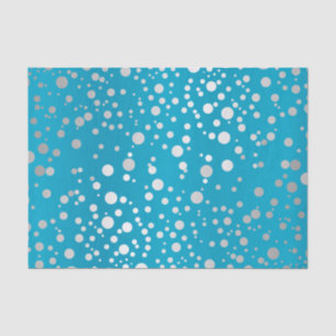Blue und Silver Confetti Dots Seidenpapier