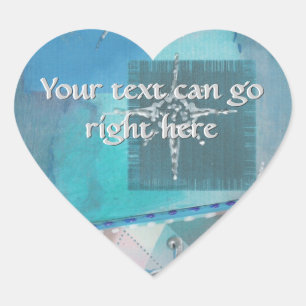 Blue und Silver Heart Stickers