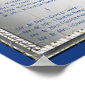 Blue und Silver Wedding Guest Seating Chart Poster (Ecke)