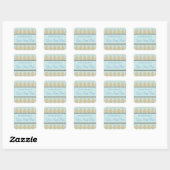 Blue und Tan Raute Name Book Plakat Aufkleber (Blatt)