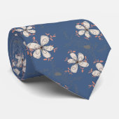 BLUE UND WHITE FLORAL PATTER KRAWATTE (Gerollt)