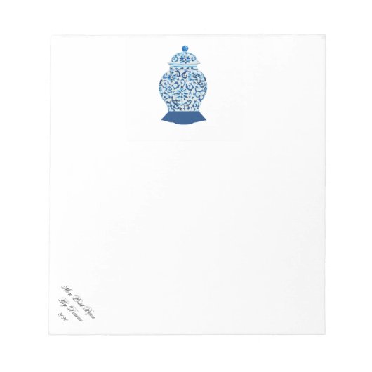 Blue und White Ginger Jar Notepad Notizblock (Vorderseite)