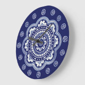 Blue und White Talavera Five Große Wanduhr (Winkel)
