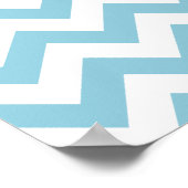Blue und White Zigzag Monogram Poster (Ecke)