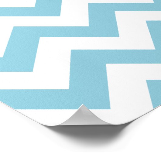 Blue und White Zigzag Monogram Poster (Ecke)