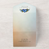 Blue und Yellow Irises Wedding All In One Einladung (Außenbereich)