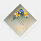 Blue und Yellow Irises Wedding Serviette (Ecke)