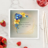 Blue und Yellow Irises Wedding Serviette (Beispiel)
