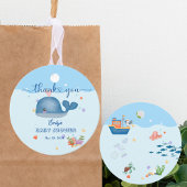 Blue Under Sea Baby Boy Shower Whale Geschenkanhänger