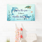 Blue Under Sea Baby Dusche Empfang Banner (Insitu)