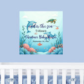 Blue Under Sea Baby Dusche Empfang Poster