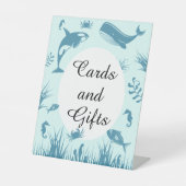 Blue Under Sea Baby Shower Cards & Gifts Schild (Vorderseite)