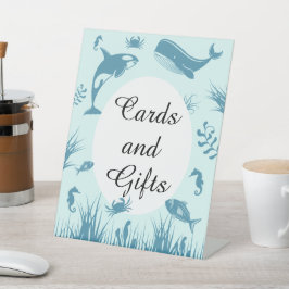 Blue Under Sea Baby Shower Cards & Gifts Schild