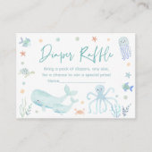 Blue Under Sea Baby Shower Diaper Raffle Begleitkarte (Vorderseite)