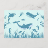Blue Under Sea Baby Shower Diaper Raffle Begleitkarte (Rückseite)